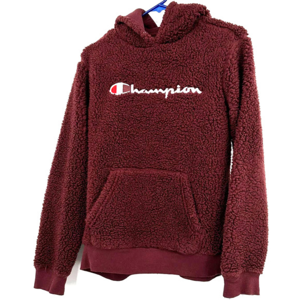 Champion authentic athletic wear size XL hoodie sweatshirt sherpa purple